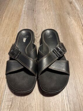 Red Wing Black Cross-Strap Slide Sandals Worn one time